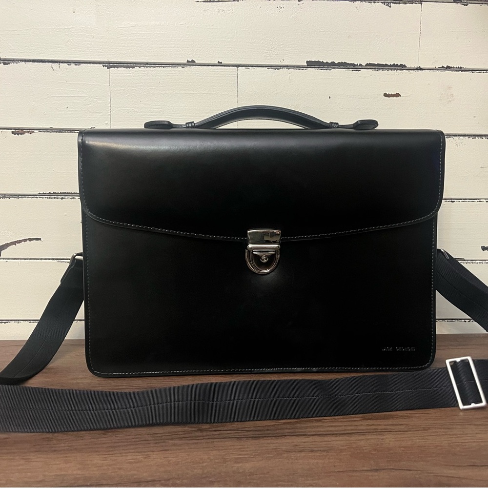 ⚠️CLEARANCE SALE⚠️ Jack Georges Black Leather Briefcase Laptop Bag - Picture 2 of 4